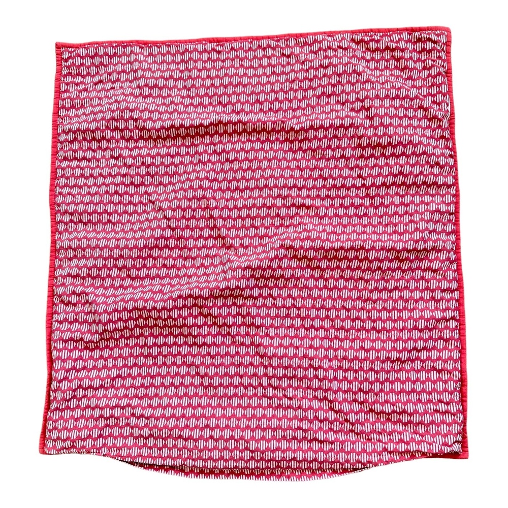 West Elm Pillow Sham Square 26x26" Red White Geometric Print Cotton